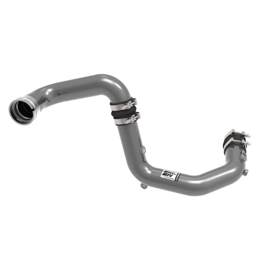 77-1020KC – K&N FILTER Turbocharger Intercooler Pipe, Hot and Cold Side Gunmetal Gray Aluminum Tube